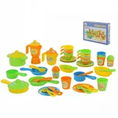 Zabawki AGD - Polesie 76410 Zestaw naczyń 50el w pudełku - miniaturka - grafika 1