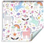 Tapety - Muralo Tapeta Dla Dzieci Kolorowe Magiczne Jednorożce 779107831 - miniaturka - grafika 1