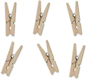 Gadżety dla niej i dla niego - PartyDeco Klamerki drewniane, naturalne drewno, 20 sztuk - miniaturka - grafika 1