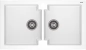 Zlewozmywaki - AXIS GROUP Zlew Honest 160 2-komorowy pure white - miniaturka - grafika 1