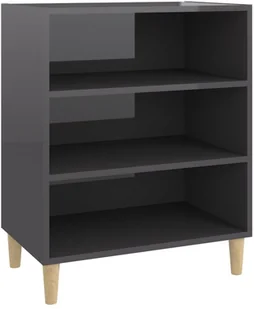 vidaXL Szafka na wysoki połysk szara 57x35x70 cm płyta wiórowa 806057 - Komody - miniaturka - grafika 4