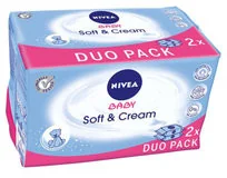 Nivea Beiersdorf Baby Soft&Cream, Chusteczki nawilżane, 2x63 szt. - Chusteczki nawilżane - miniaturka - grafika 2