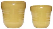 Konewki - Hübsch Ustawić doniczki CARE Hübsch żółty, 2 szt. - miniaturka - grafika 1