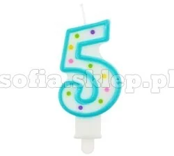 GO Świeczka cyferka piątka 5 z kropeczkami - 1 szt. PF-SCK5 - Urodziny dla dorosłych - miniaturka - grafika 4