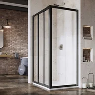 Ścianki i drzwi prysznicowe - Ravak Supernova Drzwi przesuwne 130x198 cm profile czarne szkło przezroczyste 00VJ03R2Z1 - miniaturka - grafika 1