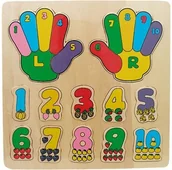 Klocki - Brimarex Układanka Drewniana Ręce i Cyferki - miniaturka - grafika 1