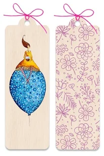 Zakładka drewniana Kobieta na balonie - Zakładki do książek - miniaturka - grafika 2