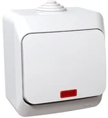 Wyłączniki światła i elektryczne - Schneider CEDAR-PLUS-Łącznik-1-biegunowy-z-podświetleniem-IP44-biały WDE000514 - miniaturka - grafika 1