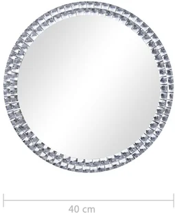 vidaXL Lustro ścienne, 40 cm, szkło hartowane - Lustra - miniaturka - grafika 5