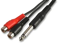 Kable - Signal Pro Pro PSG03266 6,35 mm (1/4") wtyczka mono do 2 x gniazda Phono (RCA), 500 mm, czarny PSG03266 - miniaturka - grafika 1