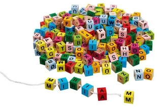 Goki Kolorowe klocki z literkami do nawlekania - Zabawki kreatywne - miniaturka - grafika 2