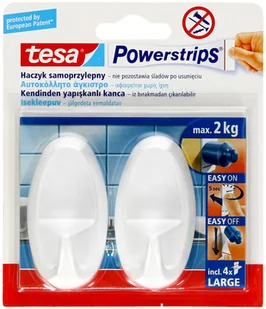 Tesa Haczyk Samoprzylepny Powerstrips 2szt. O.D.B. 15975 - Wieszaki łazienkowe - miniaturka - grafika 4