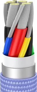Baseus Crystal Shine Series kabel przewód USB do szybkiego ładowania i transferu danych USB Typ C - USB Typ C 100W 1,2m fioletowy (CAJY000605) - Kable USB - miniaturka - grafika 7