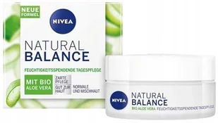 NIVEA Nivea Natural Balance nawilżająca pielęgnacja na dzień (50 ml), krem nawilżający z ekologicznym aloesem, olejkiem jojoba i migdałowym, krem na dzień do skóry normalnej i mieszanej - Kremy do twarzy - miniaturka - grafika 2