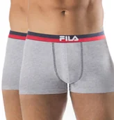Majtki męskie - Fila Dwupak szarych bokserek z czerwono-niebieską gumą - miniaturka - grafika 1