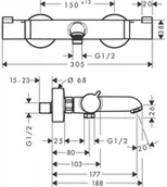 Baterie wannowe i prysznicowe - Hansgrohe Ecostat Comfort wannowa czarny chrom szczotkowany 13114340 - miniaturka - grafika 1