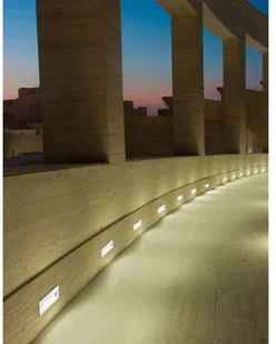 Lucide Wpust LAMPA schodowa KRYPTON 726405 ścienna OPRAWA prostokątna LED 3W zewnętrzna do zabudowy outdoor IP54 biała 726405 - Lampy ogrodowe - miniaturka - grafika 3