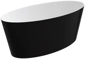 Wanny - Omnires Roma M+ Wanna wolnostojąca 159,3x72 cm biały/czarny połysk ROMA159BCP - miniaturka - grafika 1