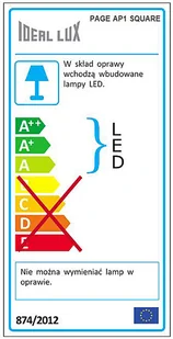 Ideal Lux Lampa Ścienna Page Ap1 Square Bianco 142258 Wys. 11,0 142258 - Lampy ścienne - miniaturka - grafika 3