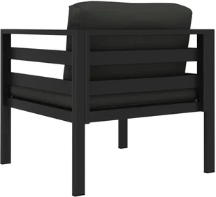 vidaXL Fotel z poduszkami, aluminium, antracytowy - Fotele - miniaturka - grafika 4