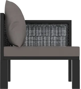 vidaXL Modułowe siedzisko narożne lewy podłokietnik, rattan PE, szare - Meble modułowe i akcesoria - miniaturka - grafika 3