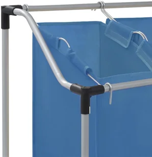 vidaXL Sortownik na pranie z 3 pojemnikami, niebieski, stalowy vidaXL - Kosze na bieliznę - miniaturka - grafika 4