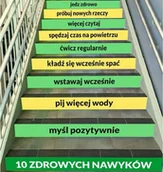 Pomoce naukowe - Naklejki na schody: 10 zdrowych nawyków ES086 - miniaturka - grafika 1