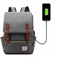 Torby na laptopy - Wro Plecak Oxford na laptopa 15,6 szary Usb - miniaturka - grafika 1