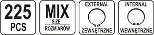 Yato 225 SZT PIERŚCIENI SEGERA. ZEWNĘTRZNE I WEWNĘTRZNE. MIX ROZMIARÓW. YT-06882 YT-06882 - Narzędzia warsztatowe - miniaturka - grafika 4
