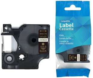 Dymo strefadrukarek.pl Taśma D1 43624 6mm x 7m czarna złoty nadruk - zamiennik | OSZCZĘDZAJ DO 80% - ZADZWOŃ! 730811399 PROMOCJA! D1-43624 - Etykiety do drukarek - miniaturka - grafika 5
