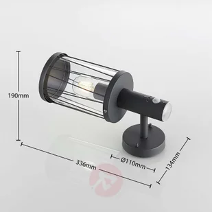 Lindby Lindby Yonan kinkiet zewnętrzny z czujnikiem - Lampy ogrodowe - miniaturka - grafika 4