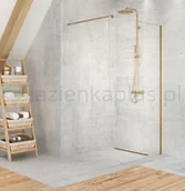 Ścianki i drzwi prysznicowe - New Trendy Velio Satin Gold ścianka prysznicowa walk-in D0198B - miniaturka - grafika 1