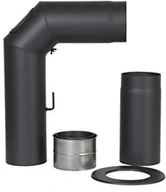 Kominy i akcesoria - Kamino-Flam KAMINO FLAM 331870 zestaw 4 rur z rurą kątową z powłoką Senotherm, odporne na ciepło, rury nie parujące i bezpieczne dla zdrowia 331870 - miniaturka - grafika 1