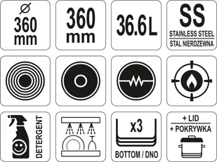 YATO Garnek nierdzewny z pokrywką 36,6l YATO YG-00007 YG-00007 - Garnki - miniaturka - grafika 5