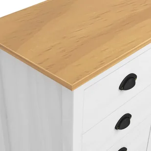 vidaXL Komoda Hill Range, biała, 130x40x80 cm, lite drewno sosnowe - Komody - miniaturka - grafika 6