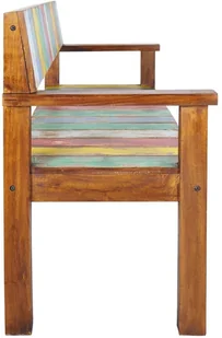 VidaXL Lumarko Ławka, 115 cm, lite drewno z odzysku 326182 VidaXL - Ławki do przedpokoju - miniaturka - grafika 3