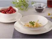 Talerze - Talerz głęboki do zupy porcelana kremowa Bella Złota Linia 20 cm - miniaturka - grafika 1