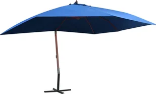 vidaXL Wiszący parasol na drewnianym słupku, 400x300 cm, niebieski vidaXL - Parasole ogrodowe - miniaturka - grafika 2