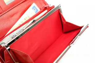 Sara Portfel Damski (PL) Długi z Klamrą Skóra Naturalna Licowa - Portfele - miniaturka - grafika 8