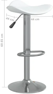 vidaXL Lumarko Stołek barowy, biały, chromowana stal i sztuczna skóra 335079 - Taborety i hokery - miniaturka - grafika 8