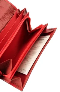 PolskaGalanteria.pl Portfel Damski PolskaGalanteria Długi Suwak Płaski Skóra Naturalna Czerwony z Wstawką Wzór II D14 - Portfele - miniaturka - grafika 7