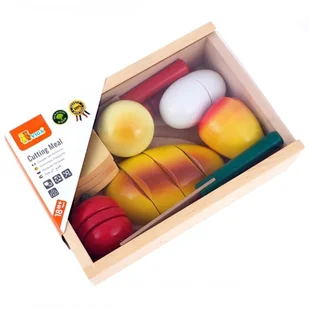 VIGA Drewniany Zestaw do krojenia śniadanie 56219 - Zabawki AGD - miniaturka - grafika 2