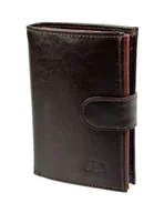 Portfele - Elkor (PL) Portfel Skórzany (PL) Skóra Licowa Duży Pionowy Z Zapięciem Dwa Skrzydełka Zapinka Wewnątrz Dwukolorowy - miniaturka - grafika 1