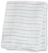 Koce i narzuty dla dzieci - Lulujo Kocyk Muślinowy Paski Niebieskie - miniaturka - grafika 1