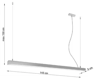 Thoro Nowatorska Lampa Wisząca PINNE 1450 ALUMINIUM Minimalistyczny Design Lampa Sufitowa Natynkowa Żyrandol Moduł LED Zimna Barwa Światła Oświetlenie do Salonu Nad Stół Sypialni Biura Oprawa THORO TH.088 - Lampy sufitowe - miniaturka - grafika 8