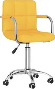 Fotel biurowy, krzesło biurowe vidaXL Krzesło biurowe Obrotowe krzesło biurowe musztardowe tapicerowane tkaniną 334674 - Fotele i krzesła biurowe - miniaturka - grafika 3