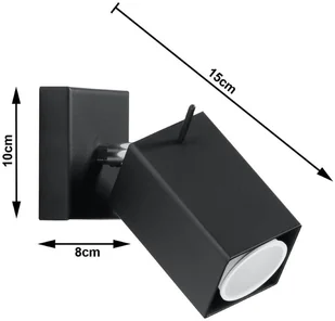 Euluna Spot ścienny Square, czarny, 1-punktowy - Lampy ścienne - miniaturka - grafika 2