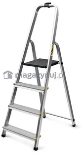 Drabina aluminiowa, 4 st. wytrzymałość: 125-150 kg (wytrzymałość 125 kg) - Drabiny Drabina aluminiowa, 4 st. wytrzymałość: 125-150 kg (wytrzymałość 125 kg) - Drabiny - miniaturka - grafika 3