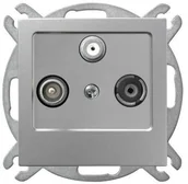 Gniazdka elektryczne - Ospel AS srebrny gniazdo RTV-SAT końcowe GPA-GS/m/18 GPA-GS/m/18 - miniaturka - grafika 1