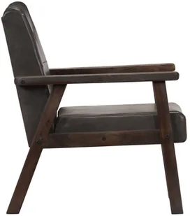 vidaXL Fotel, szary, 61x70x74 cm, prawdziwa skóra - Fotele - miniaturka - grafika 3